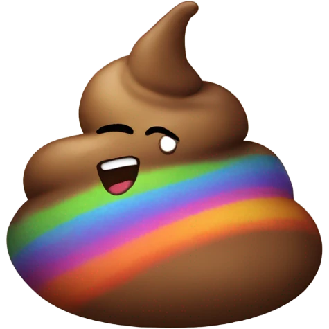 Rainbow poop emoji