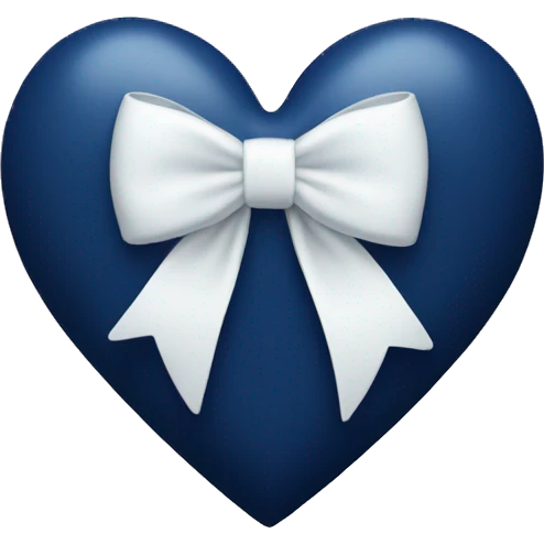 Navy blue heart with a white bow  emoji