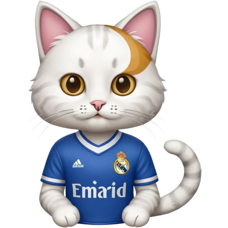 Cat with a Real Madrid jersey emoji