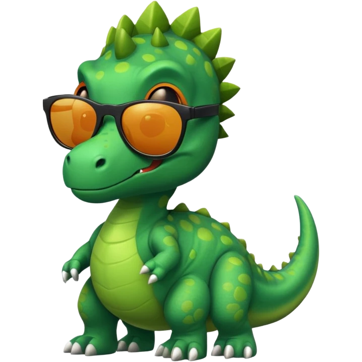 Dinosaur with cool sunglasses emoji