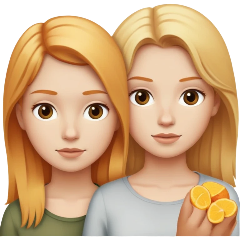  2 blonde girls one ginger  emoji