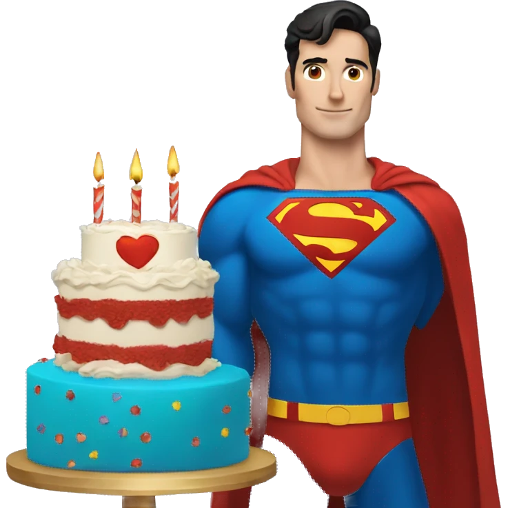 superman with cake emoji