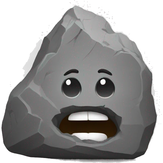 rock with etes and mouth emoji