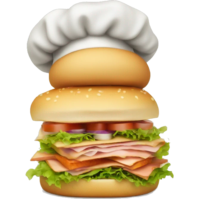 Chefs hat on top of sandwich emoji