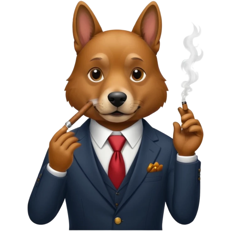 agent dog smoking cigar emoji