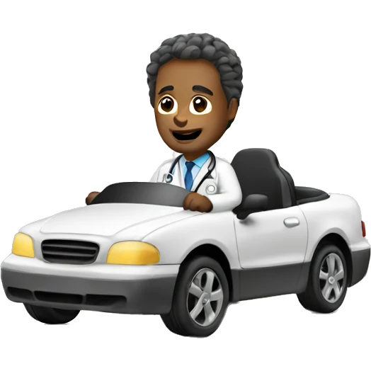 Doc driving a car emoji