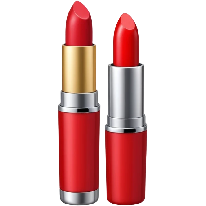lipstick bullet, polished silver chrome, sexy beauty symbol emoji