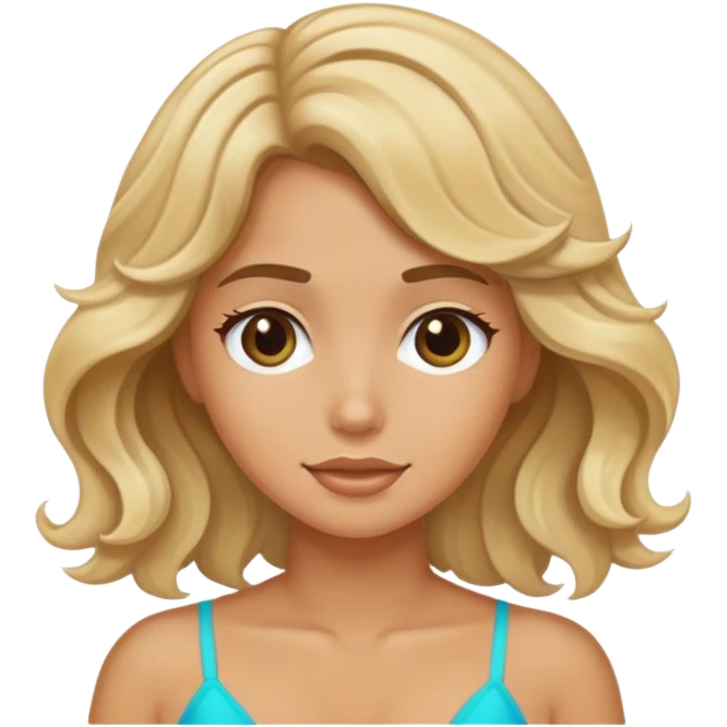 blonde beach wave haired girl emoji