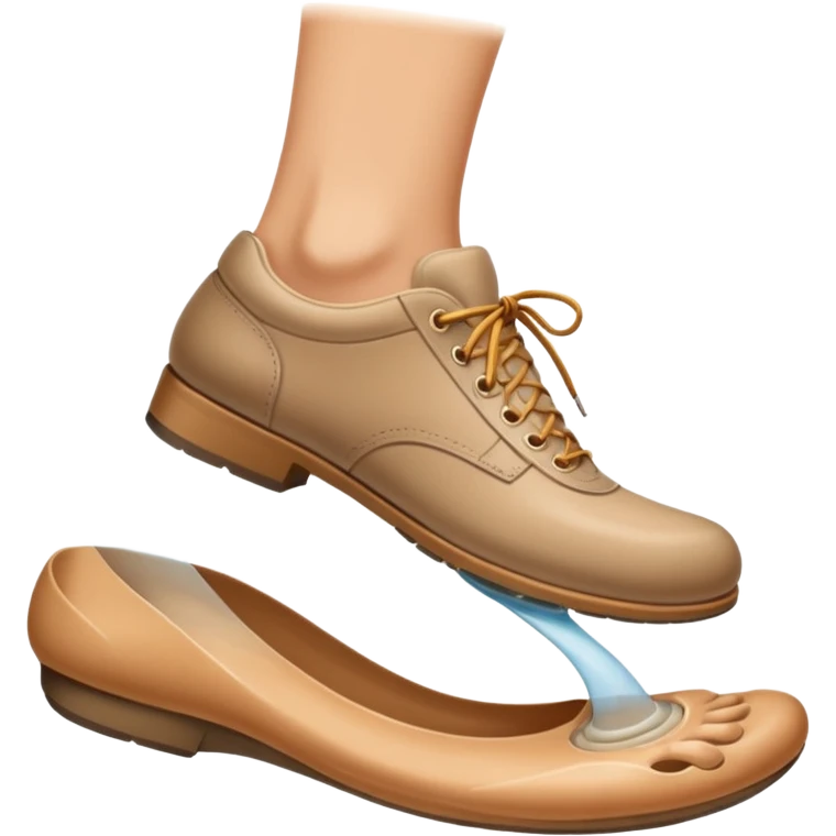 a shoe with a foot inside, stepping and showing a clear shoe print below. and leg with motion line







 emoji