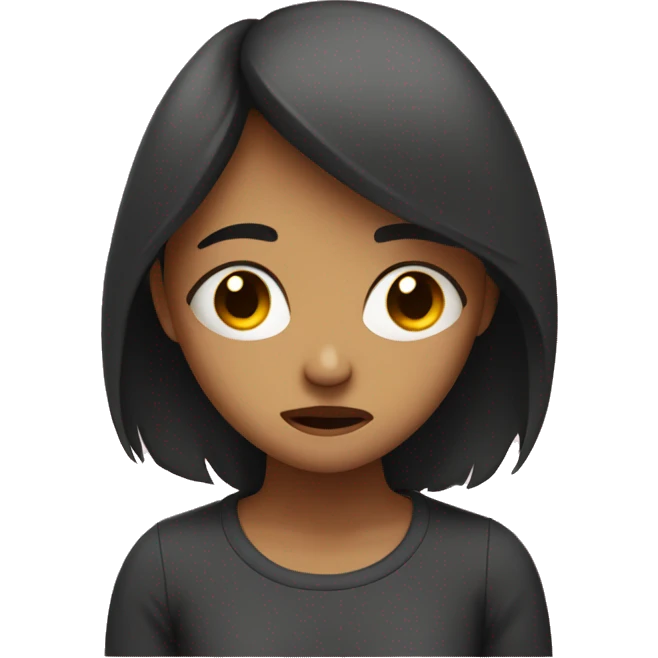 teenage girl stressed and depressed over love emoji