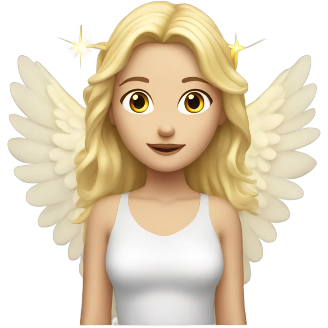 Caucasian blonde girl with big wings & halo over her head emoji