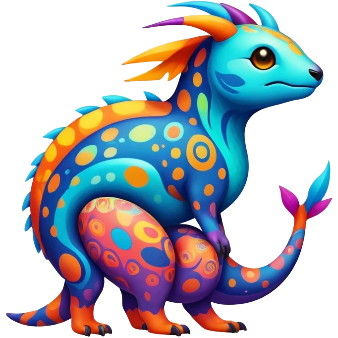 colorful vibrant Fakémon-creature with random markings emoji