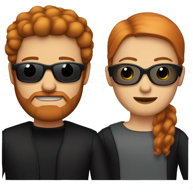 Person PelirRedhead person with gaRedhead person wearing sunglasses, goatee and black clothes emoji