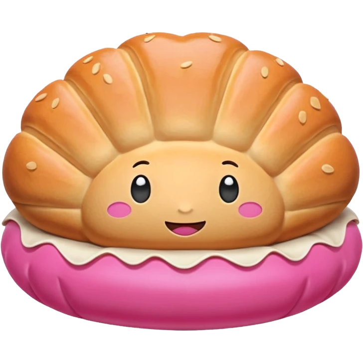 Pink concha bread inflatable sculpture  emoji
