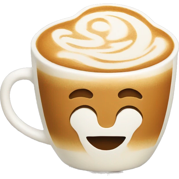 mug with latte art emoji