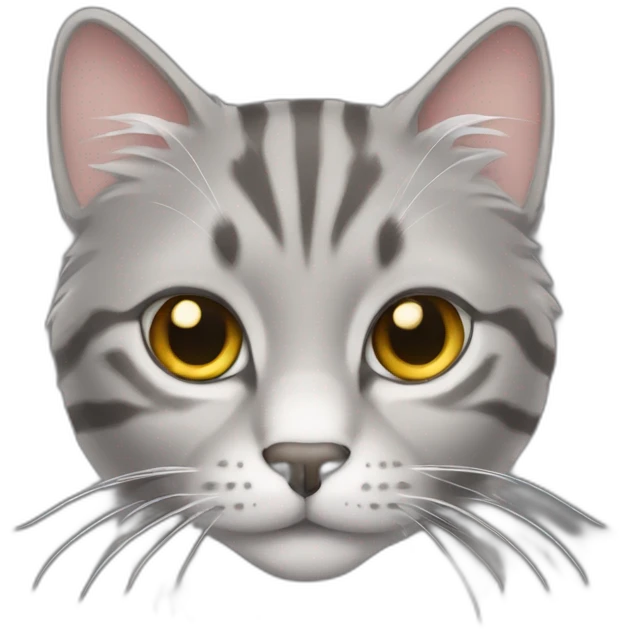 fluffy grey tabby colored cat emoji