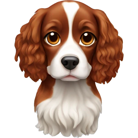 Red and white french britanny spaniel dog emoji
