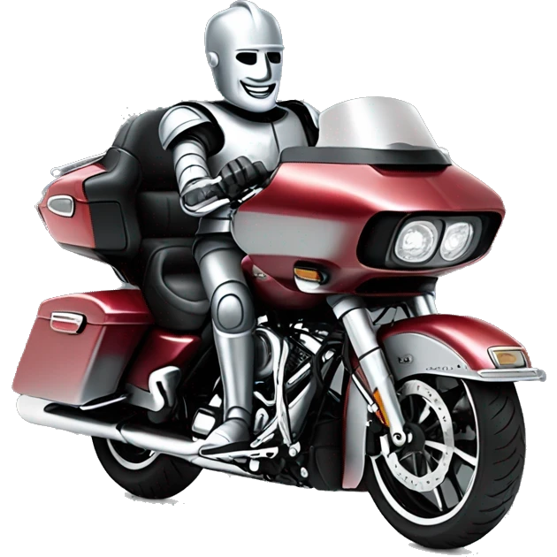 Tin Man riding Harley road glide emoji