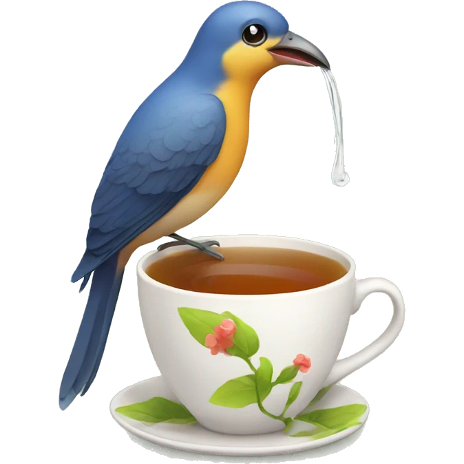 Bird drinking tea  emoji