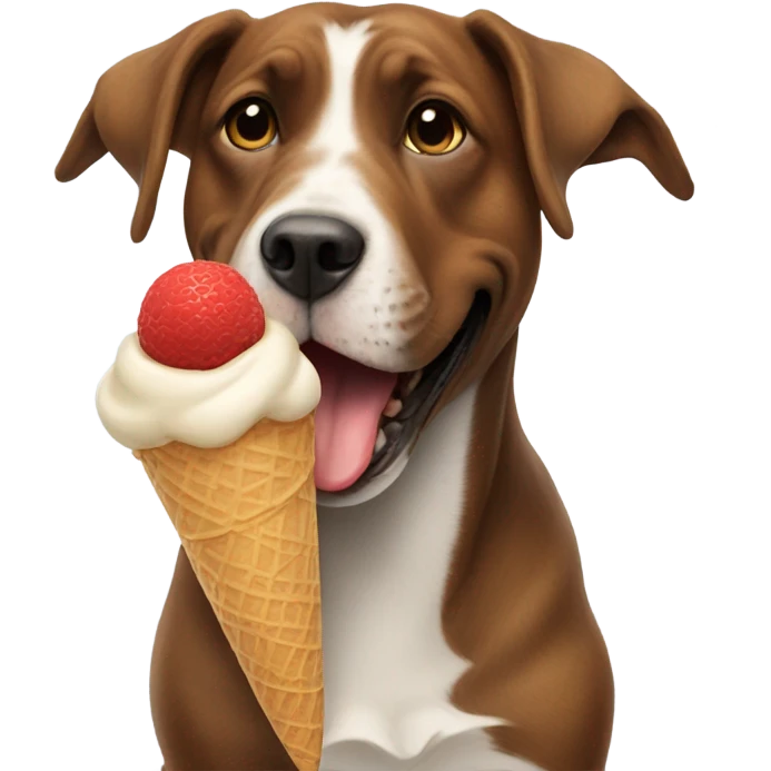 dog eating icecream emoji