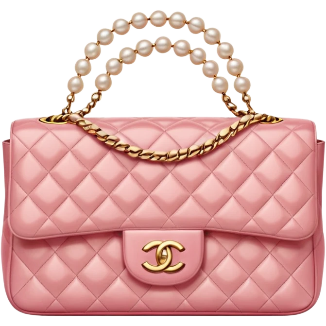 chanel pink pearl bag gold hardware emoji