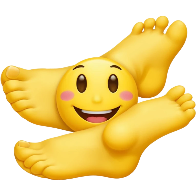 Classic smiley face emoji smelling feet emoji
