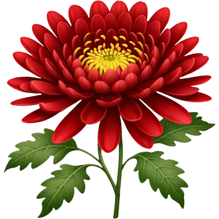 chrysanthemum flower full red emoji