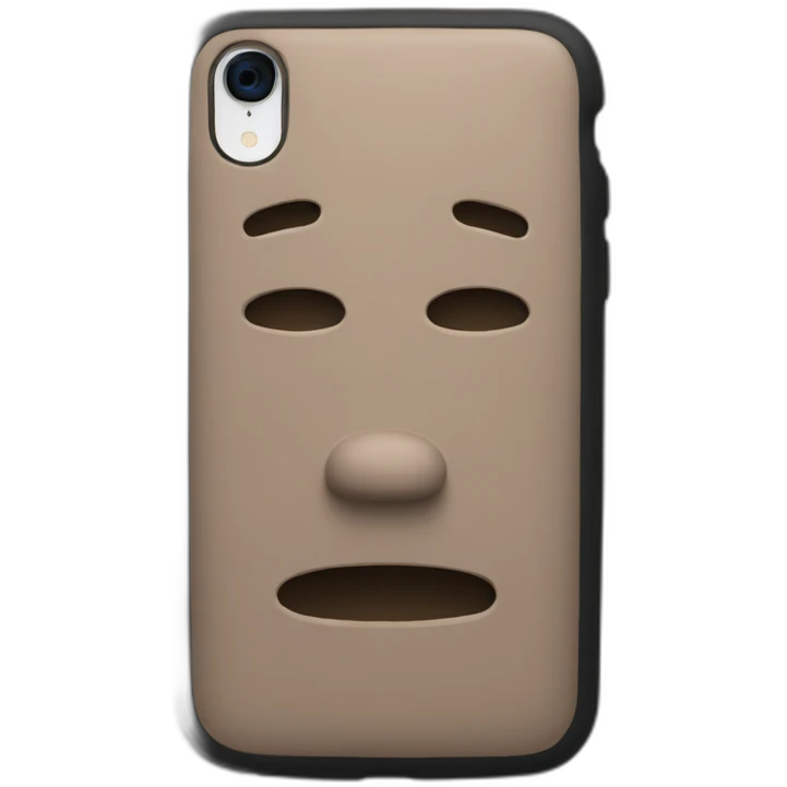 An iPhone black with clay cover emoji