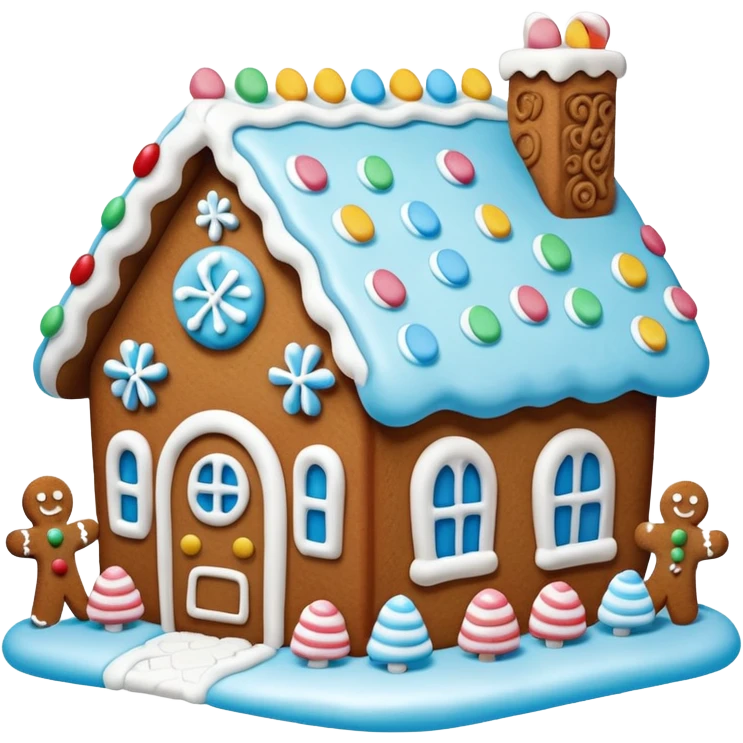 Light blue gingerbread house emoji