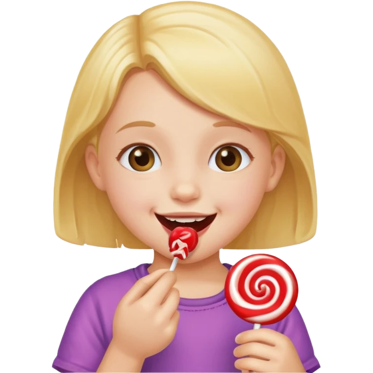 little girl eating candy emoji