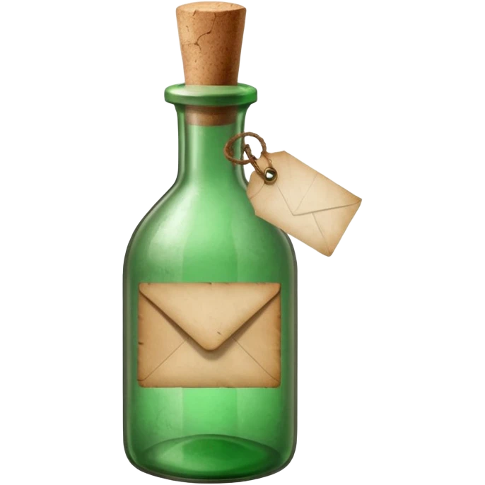 Message letter in green Bottle emoji