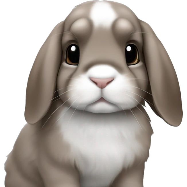 Brown and grey holland lop mini lop emoji