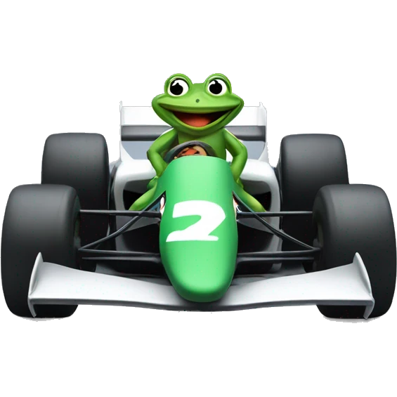 frog racing whit formula 1 emoji