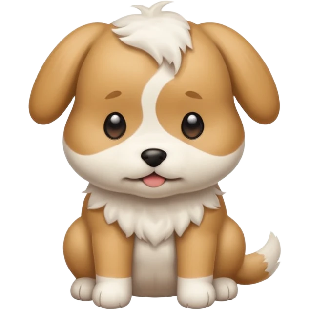 White and tan puppy pooping emoji