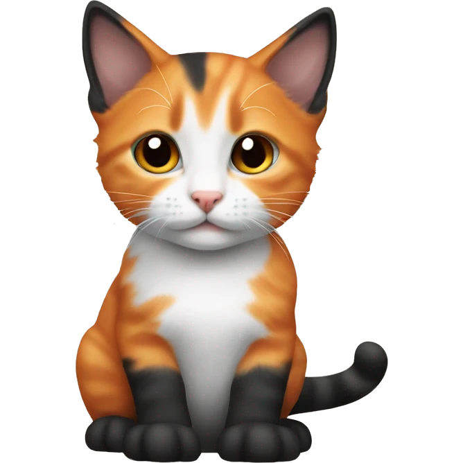 orange black and white kitten  emoji