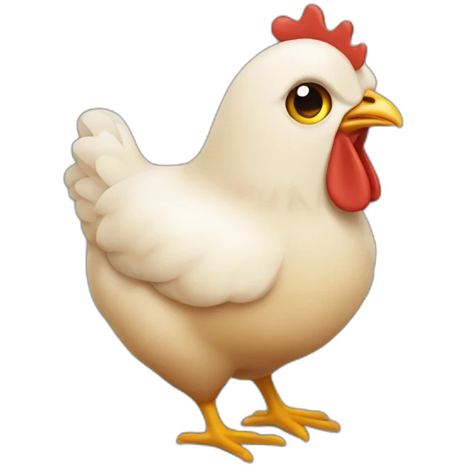 Chicken with poop on head emoji