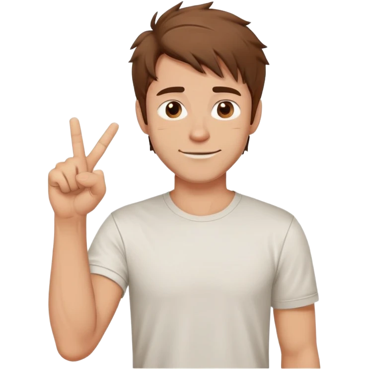 Chest-up sketch of a cartoon man with messy hair and a smug smile, raising one finger straight up. He wears a t-shirt, and the background is minimal. Emphasize the finger and facial expression emoji