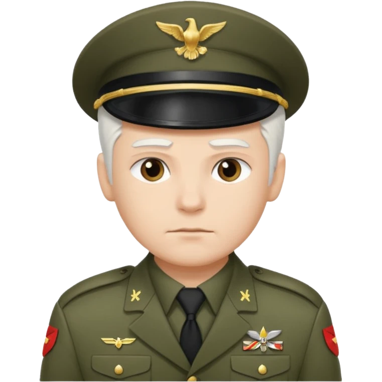 male soldier white hair style emoji