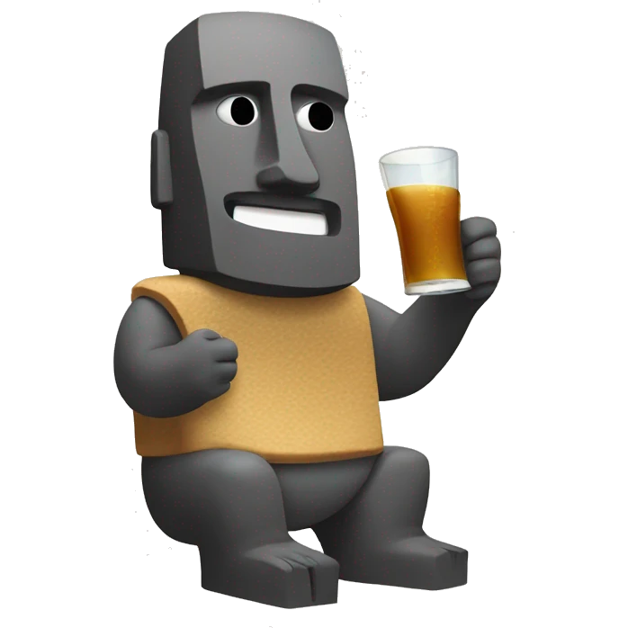 Moai eating a toast emoji