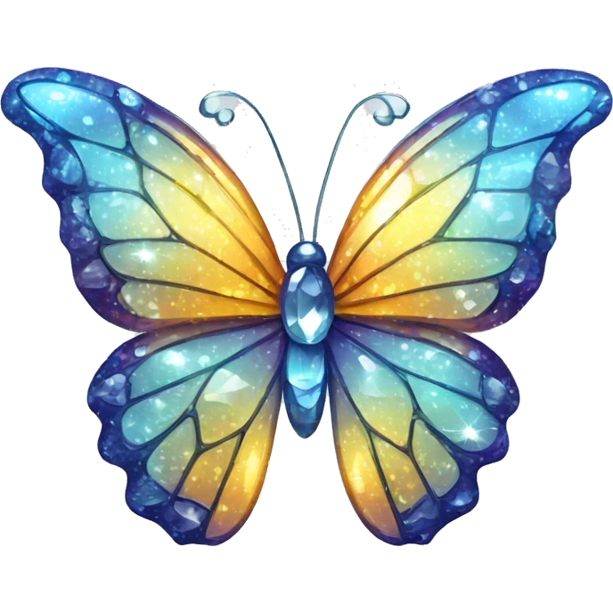 Shiny sparkly glass crystal butterfly emoji