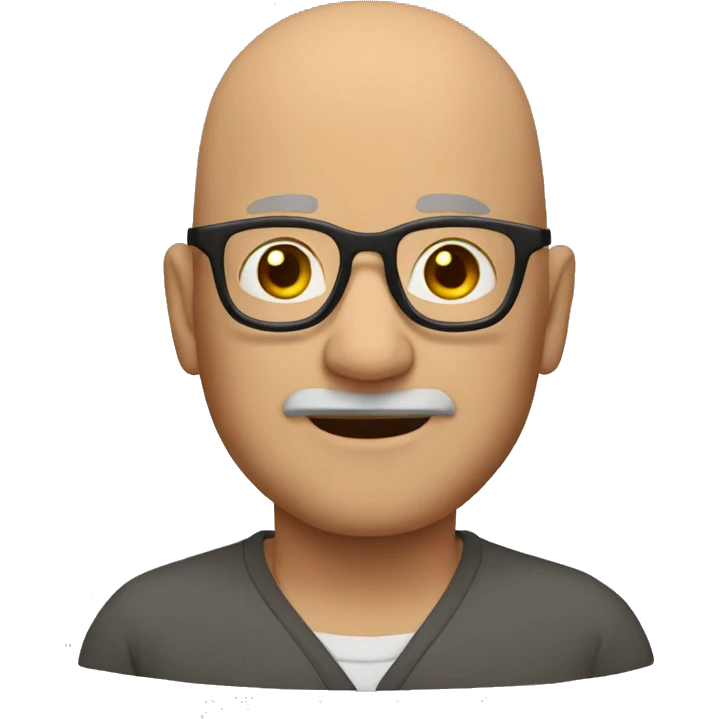 glasse, bald, middle-aged man emoji