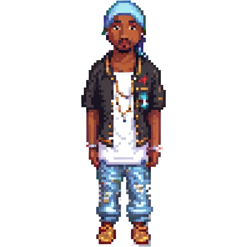 2Pac в полный рост, no background emoji
