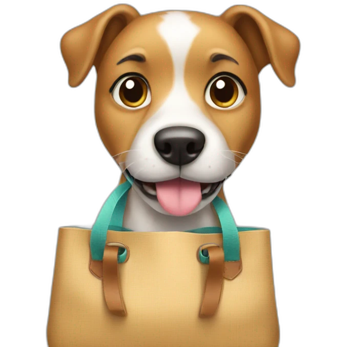 Dog in carrying bag emoji