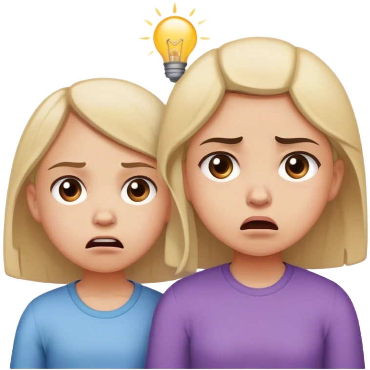 Big sister getting mad from little sister emoji