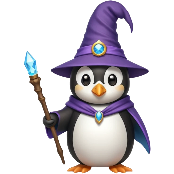 penguin wizard casting a spell emoji