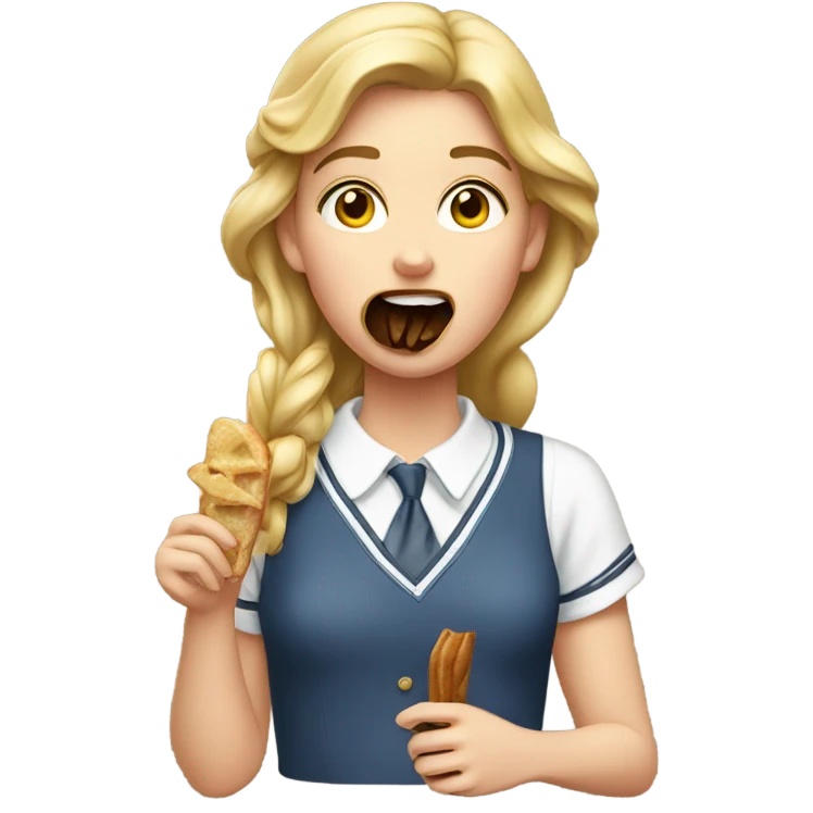 preppy girl eating stanley emoji