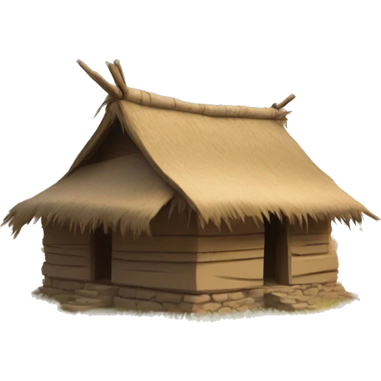 ancient indian village house in fields emoji