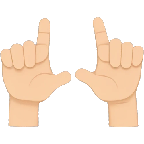 The thumb sticks out from the inside between the index and middle fingers of the fist-shaped hand emoji