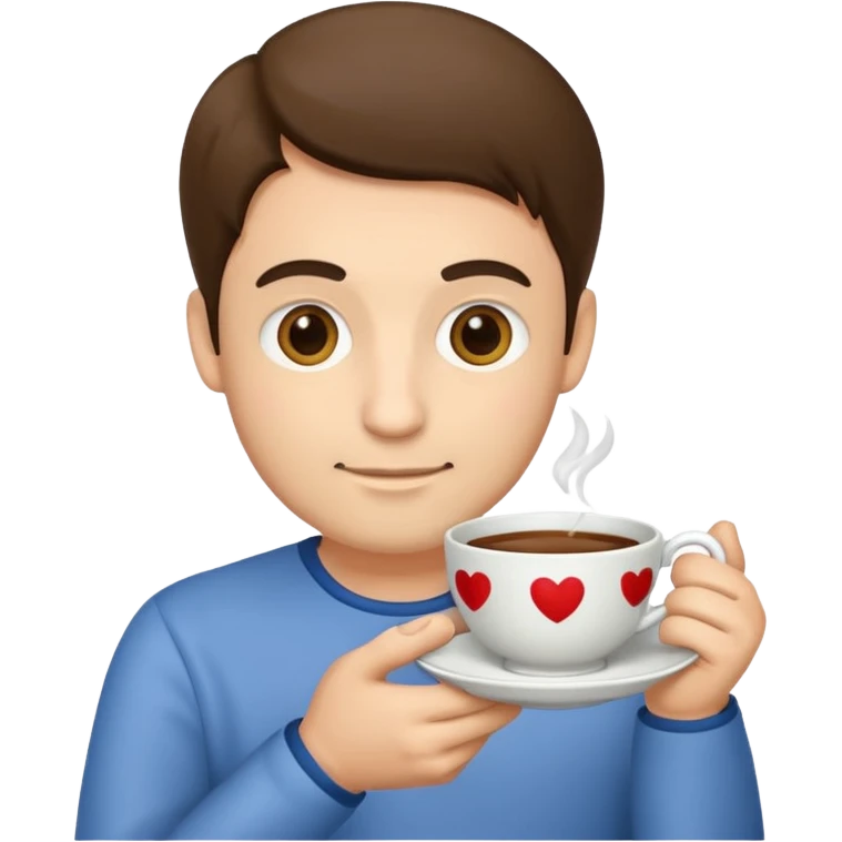 man holding teacup emoji