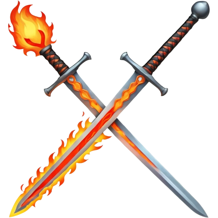 sword on fire crossed emoji